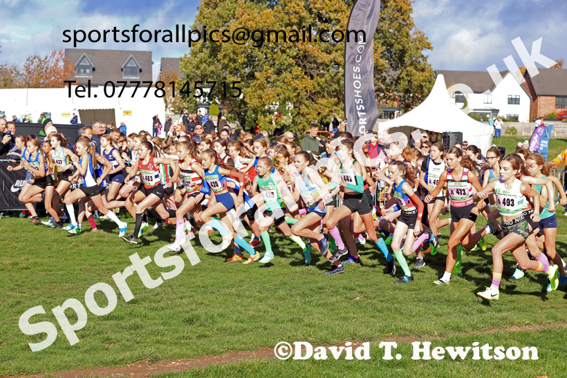 Girls Under-13s 2025 National Cross Country Relays, Berry Hill Park, Mansfield. Photo: David T. Hewitson/Sports for All Pics